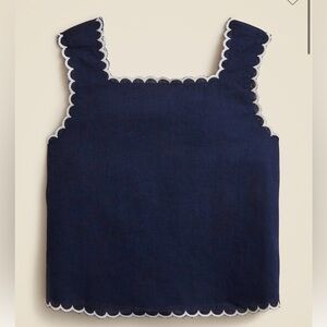 Jcrew crewcuts sz 6 Navy Blue Scalloped Tank Top